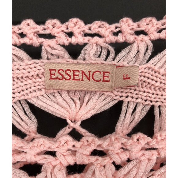 Essence Soft Pink Crochet Open-Knit Top One Size Fits Most Festival Summer Boho - Picture 3 of 5